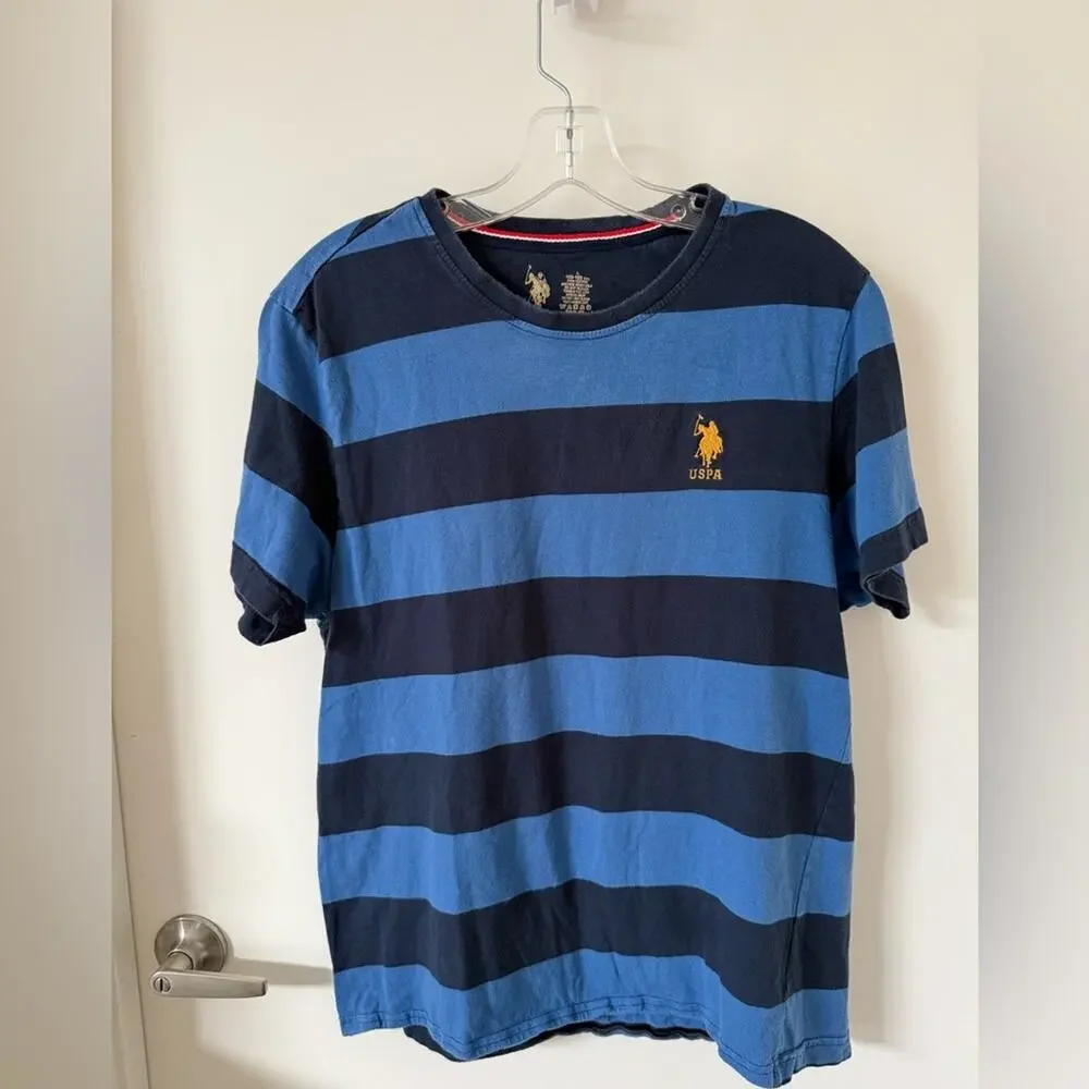 Ralph Lauren Polo Shirt Men’s L Striped Preppy Y2K + Bonus Tee Bundle
